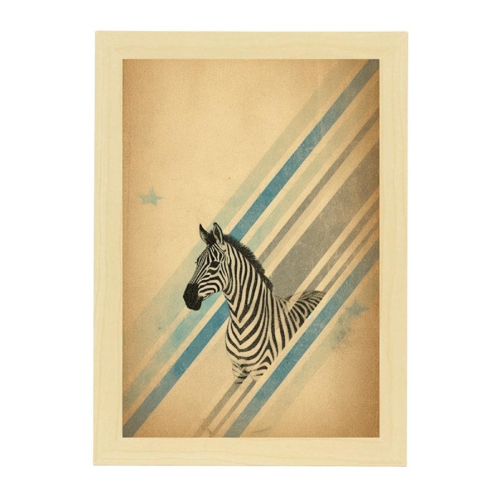 Nacnic Lámina De Zebra Y Estrella Pastel