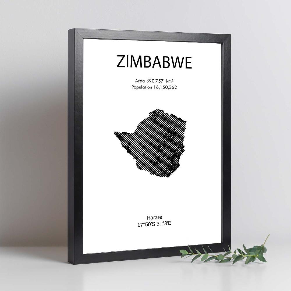 Nacnic Lámina De Zimbabwe Del Mundo