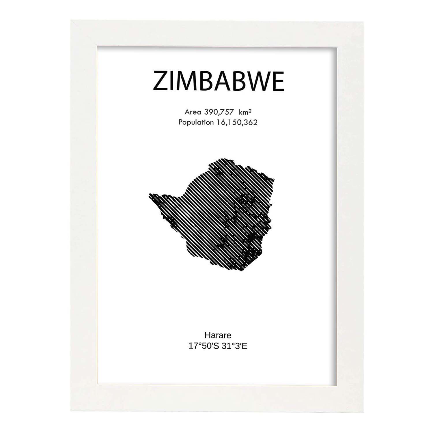 Nacnic Lámina De Zimbabwe Del Mundo