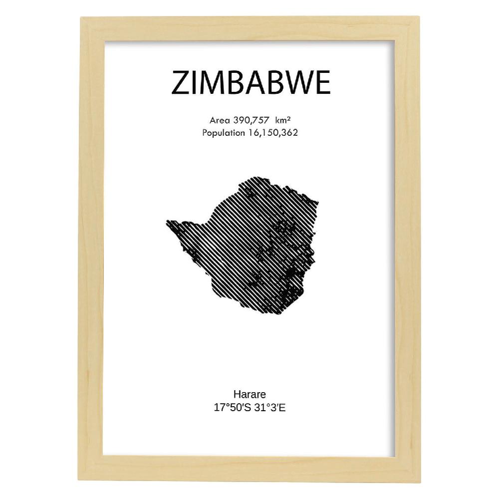 Nacnic Lámina De Zimbabwe Del Mundo