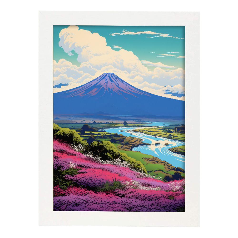 Nacnic Nacnic Lámina Decorativa Ecléctica Mt. Fuji Noble Range En Japonés