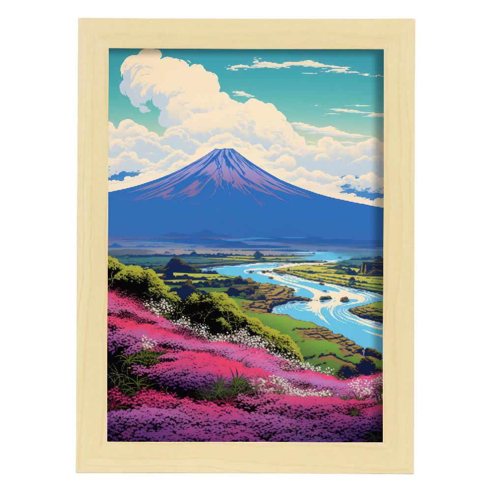 Nacnic Nacnic Lámina Decorativa Ecléctica Mt. Fuji Noble Range En Japonés