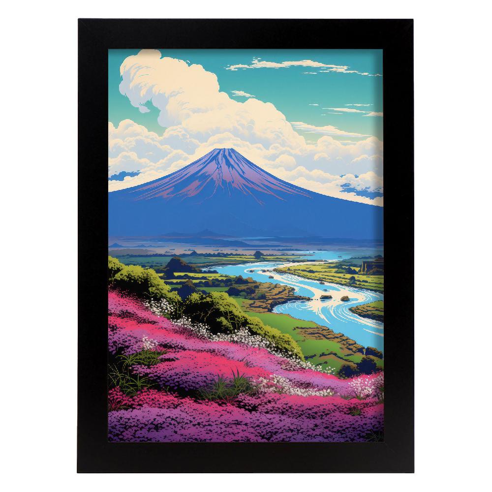 Nacnic Nacnic Lámina Decorativa Ecléctica Mt. Fuji Noble Range En Japonés