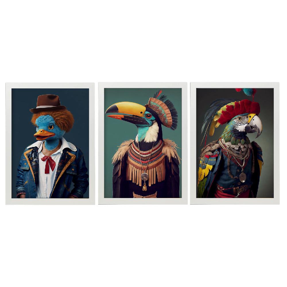 Nacnic Nacnic Lámina Estampado De Animales Humanos: Pato Loro Tucán