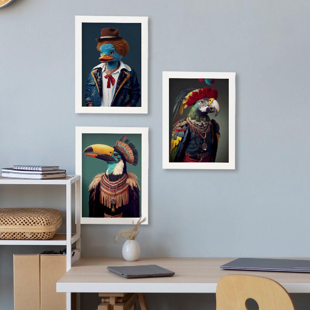 Nacnic Nacnic Lámina Estampado De Animales Humanos: Pato Loro Tucán