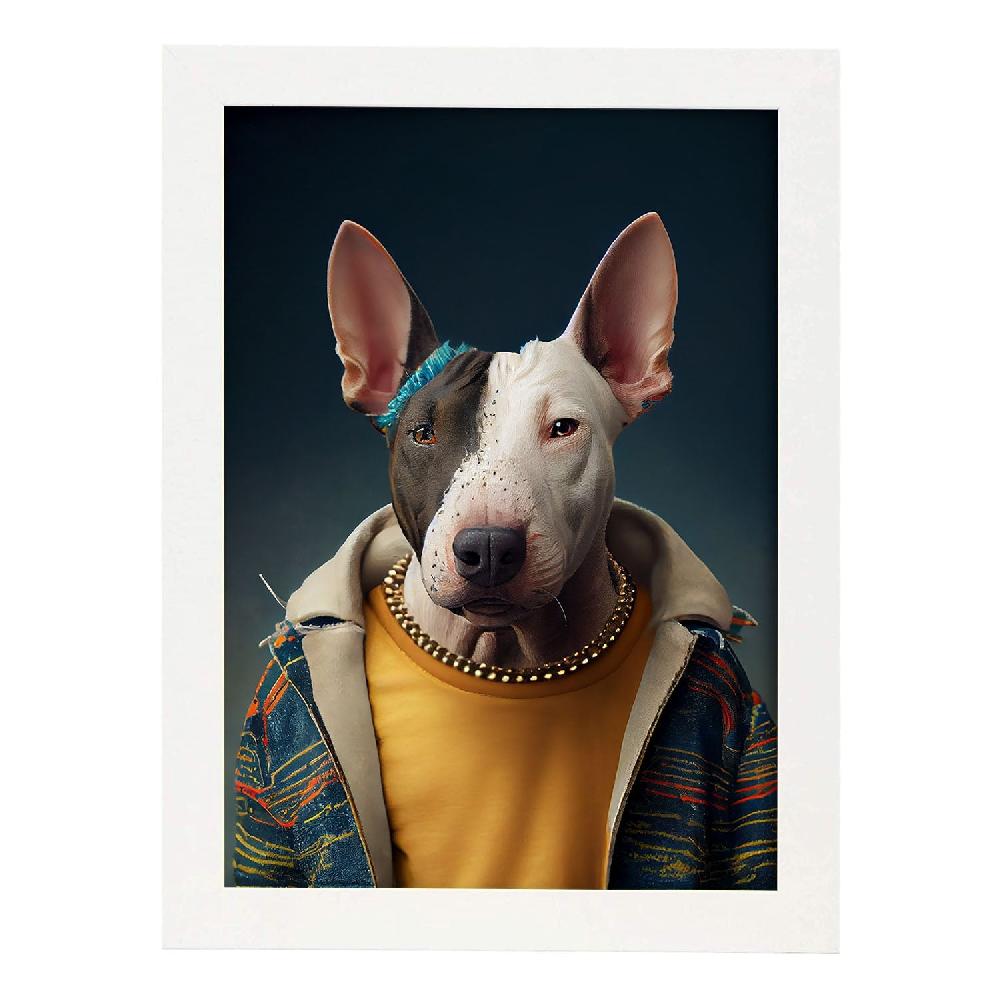 Nacnic Nacnic Lámina Estética De Bull Terrier Vestido Con Hu