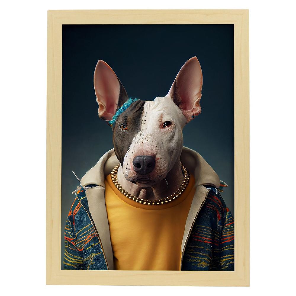 Nacnic Nacnic Lámina Estética De Bull Terrier Vestido Con Hu