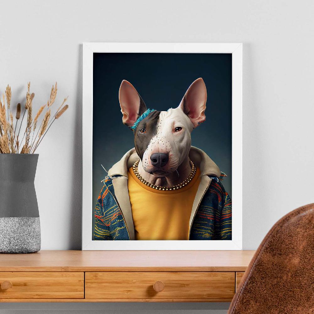 Nacnic Nacnic Lámina Estética De Bull Terrier Vestido Con Hu