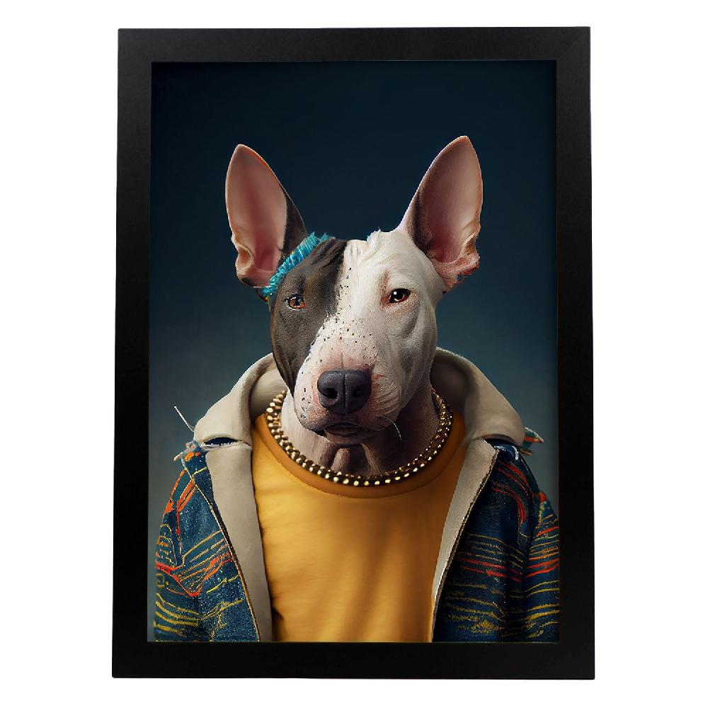 nacnic Nacnic Lámina Estética de Bull Terrier Vestido con Hu