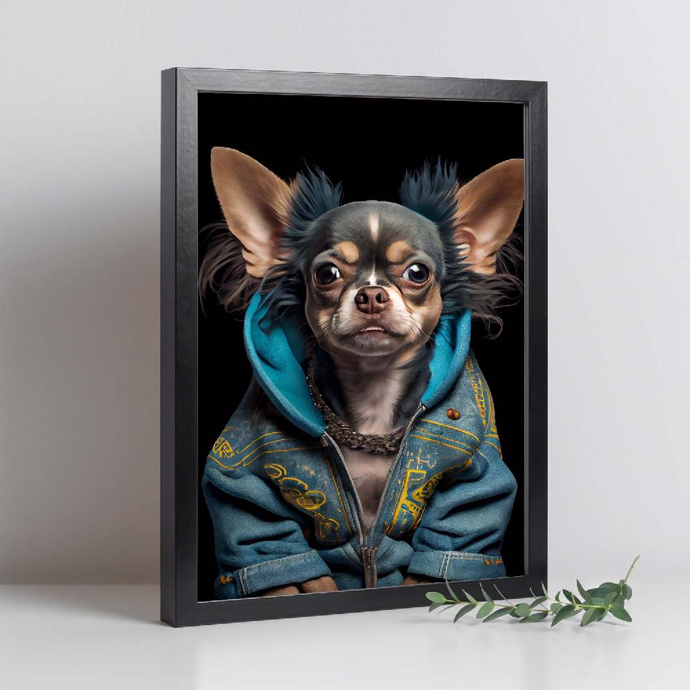 Nacnic Nacnic Lámina Estética De Chihuahua Vestido Con Ropa Humana