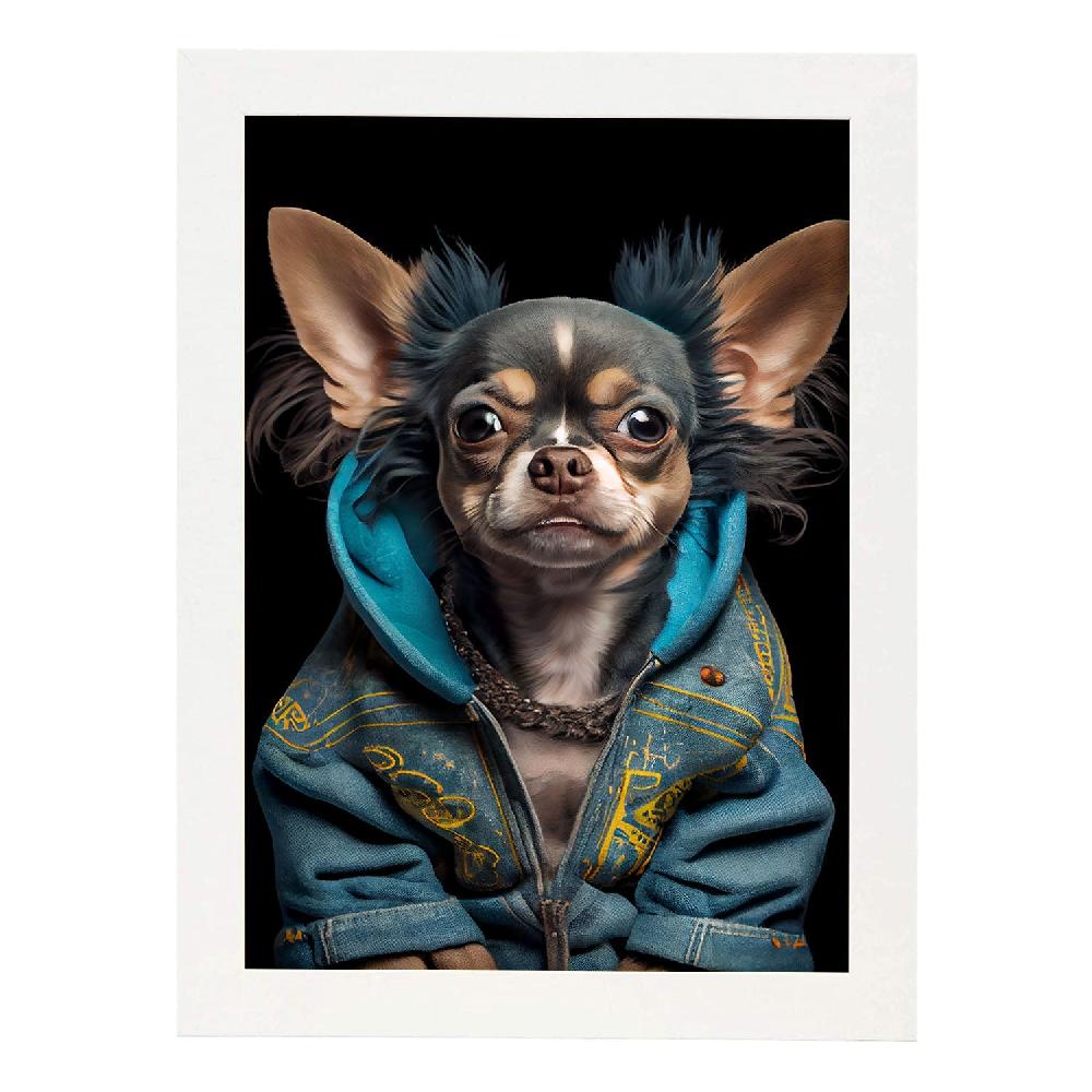 Nacnic Nacnic Lámina Estética De Chihuahua Vestido Con Ropa Humana