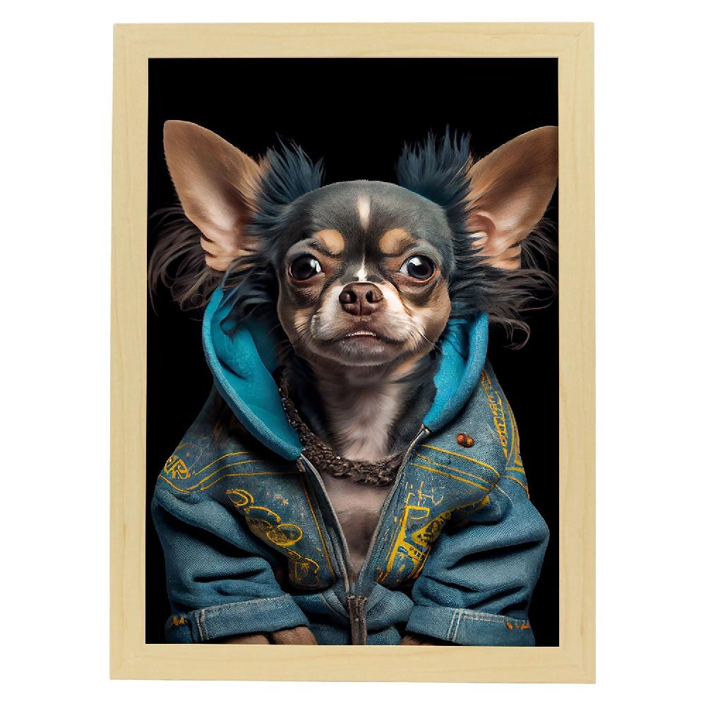 Nacnic Nacnic Lámina Estética De Chihuahua Vestido Con Ropa Humana