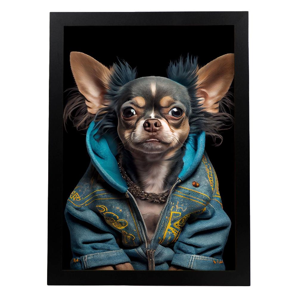 nacnic Nacnic Lámina Estética de Chihuahua Vestido con Ropa Humana