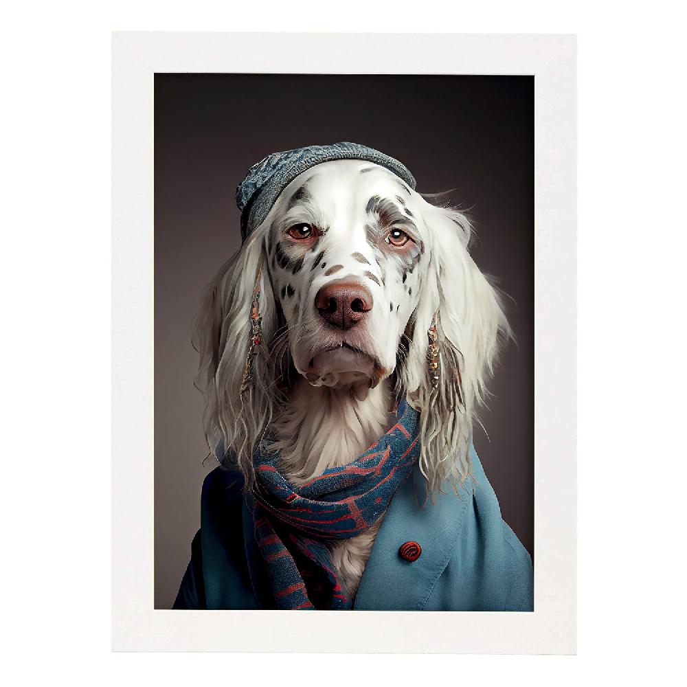 Nacnic Nacnic Lámina Estética De English Setter Vestido Con Ropa Humana