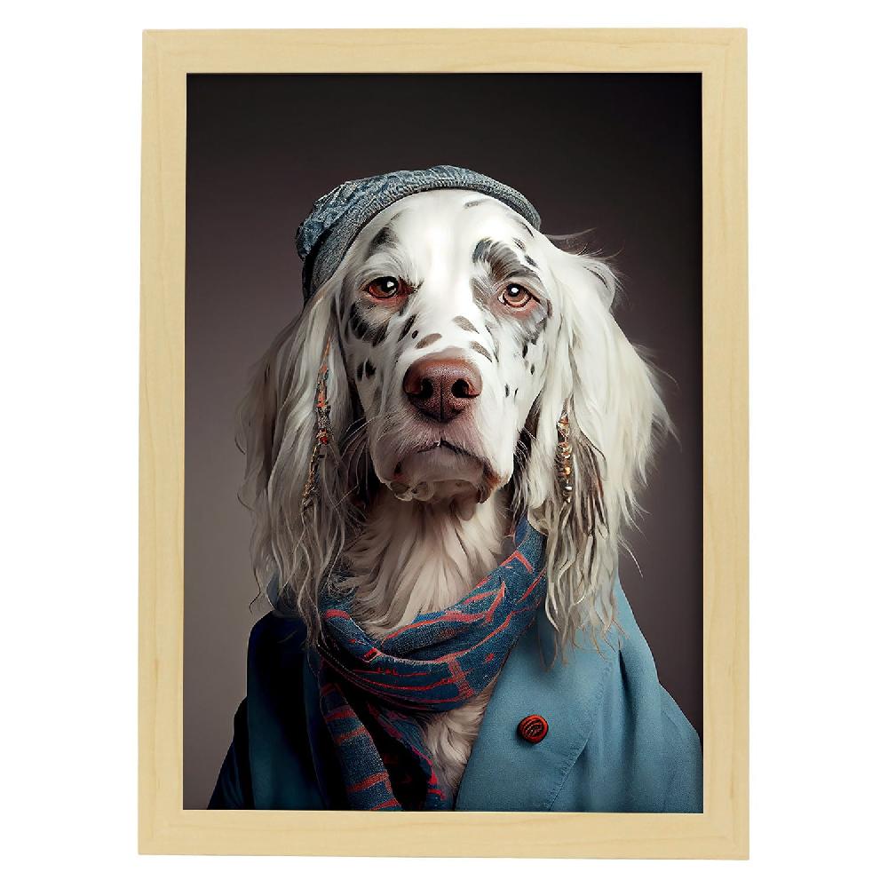 Nacnic Nacnic Lámina Estética De English Setter Vestido Con Ropa Humana