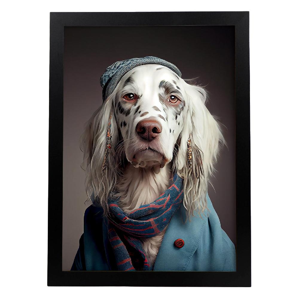 nacnic Nacnic Lámina Estética de English Setter Vestido con Ropa Humana