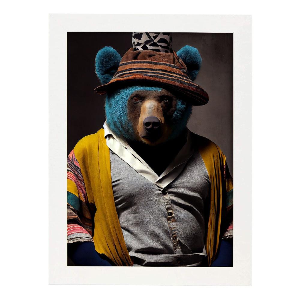 Nacnic Nacnic Lámina Estética De Oso Con Ropa Humana Jean