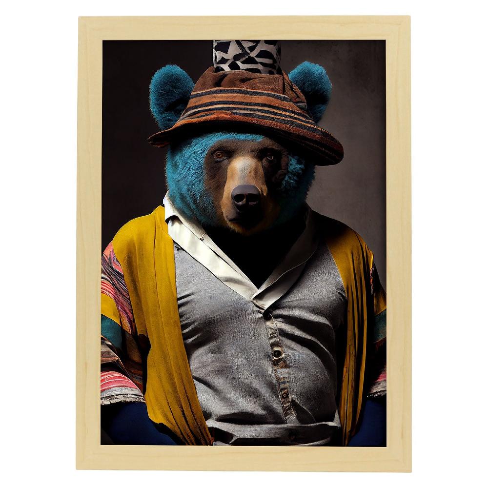 Nacnic Nacnic Lámina Estética De Oso Con Ropa Humana Jean