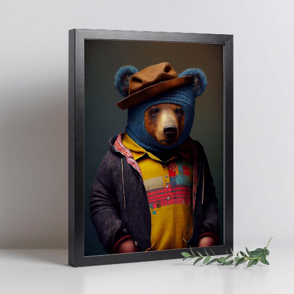 Nacnic Nacnic Lámina Estética De Oso Con Ropa Humana Jean