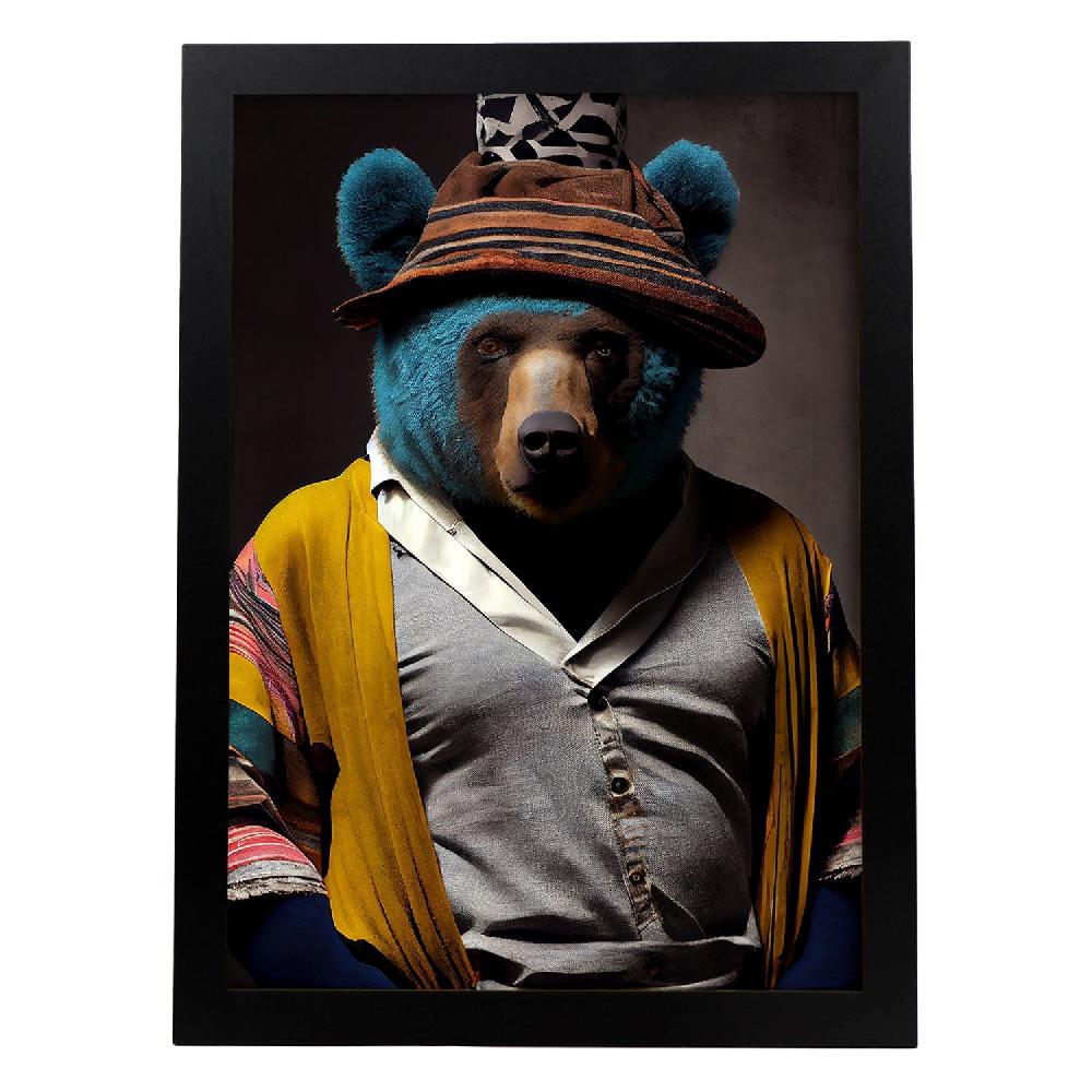 nacnic Nacnic Lámina Estética de Oso con Ropa Humana Jean