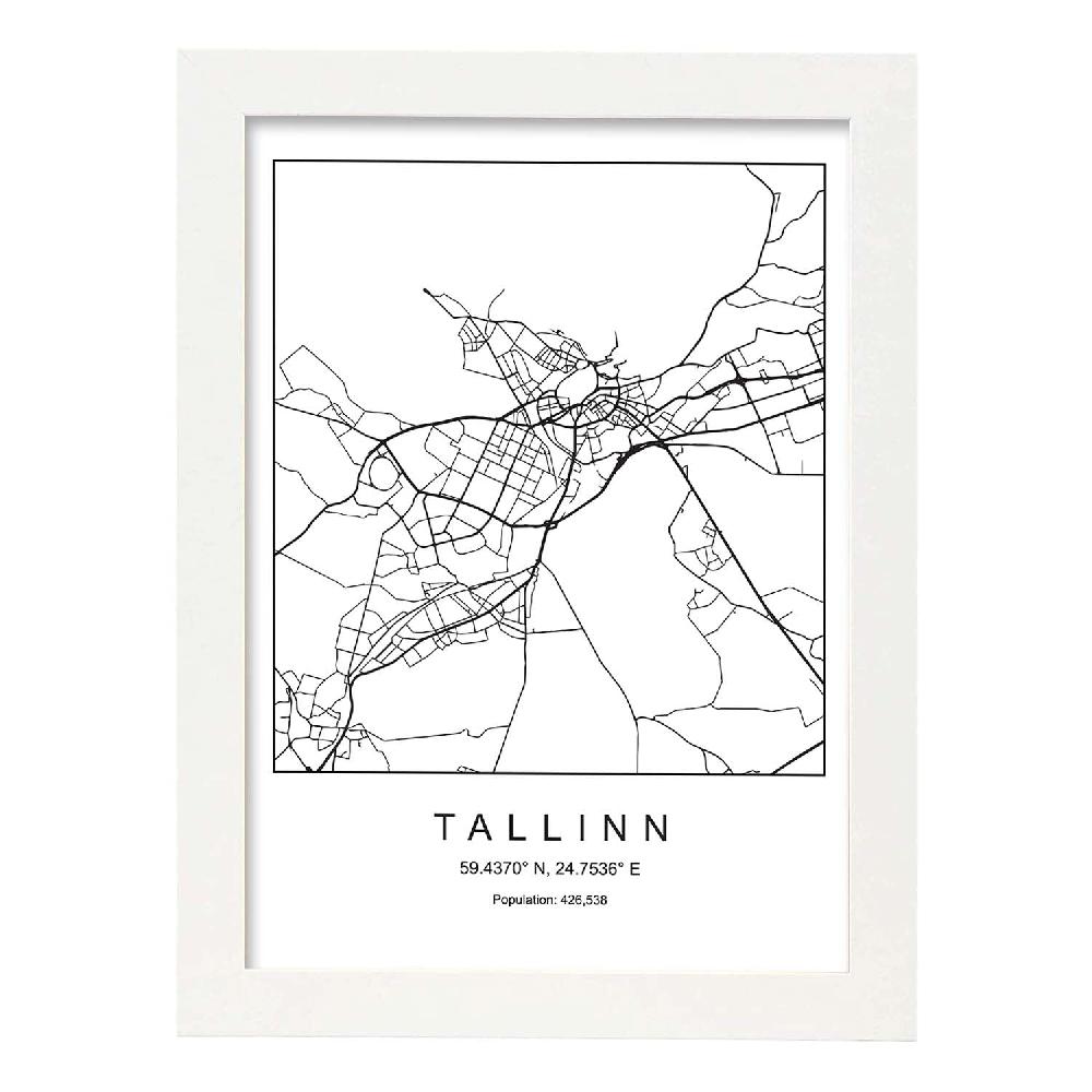 Nacnic Lámina Estilo Nórdico De Mapa De Tallinn