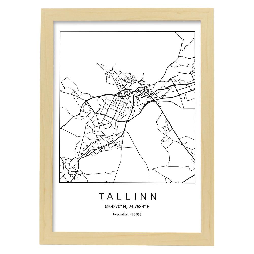 Nacnic Lámina Estilo Nórdico De Mapa De Tallinn