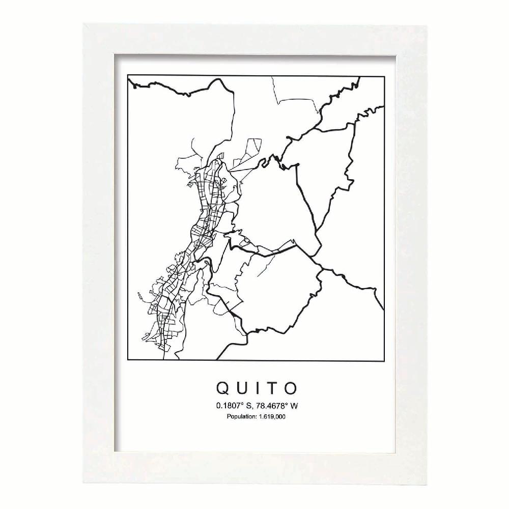 Nacnic Lámina Estilo Nordico Del Mapa De Quito