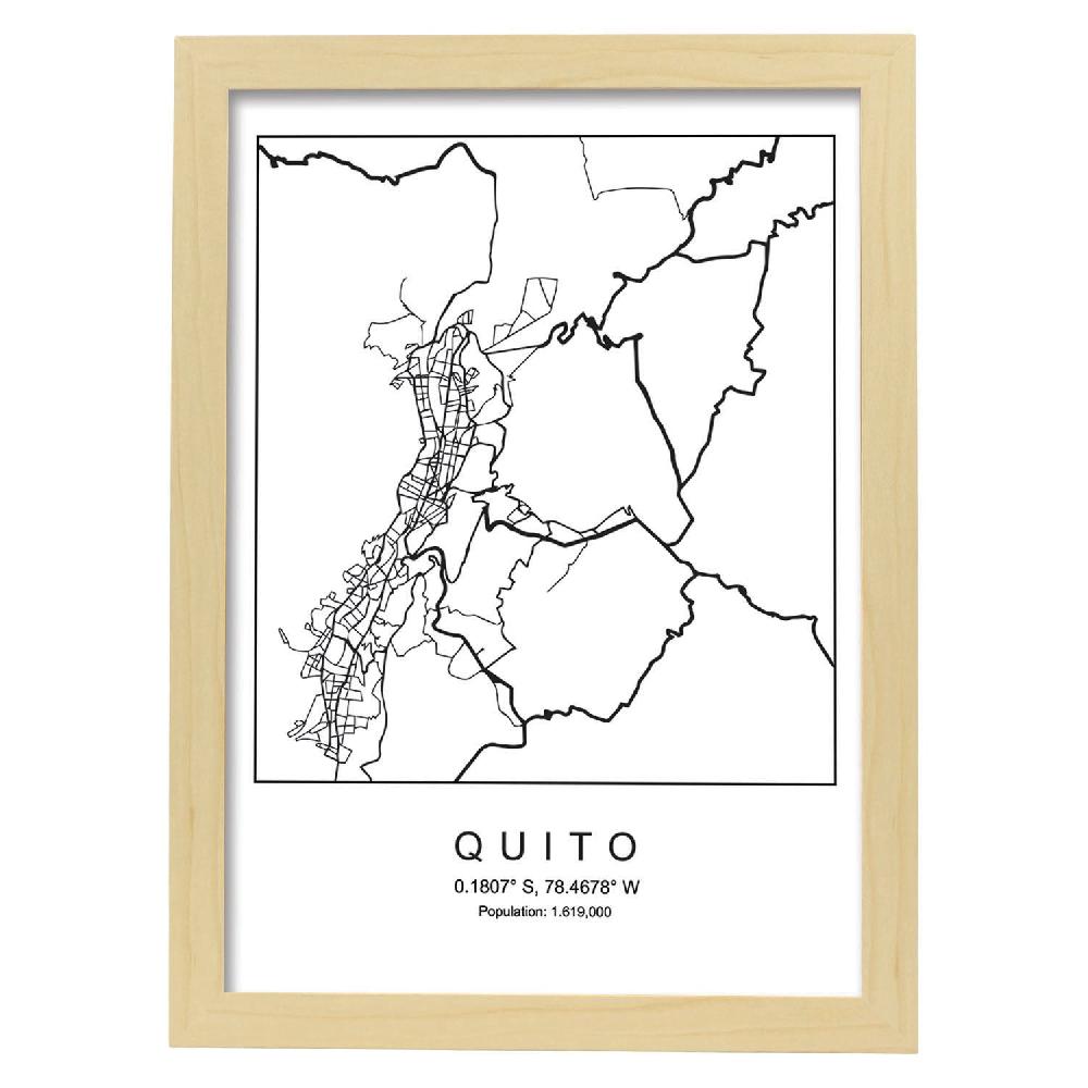 Nacnic Lámina Estilo Nordico Del Mapa De Quito