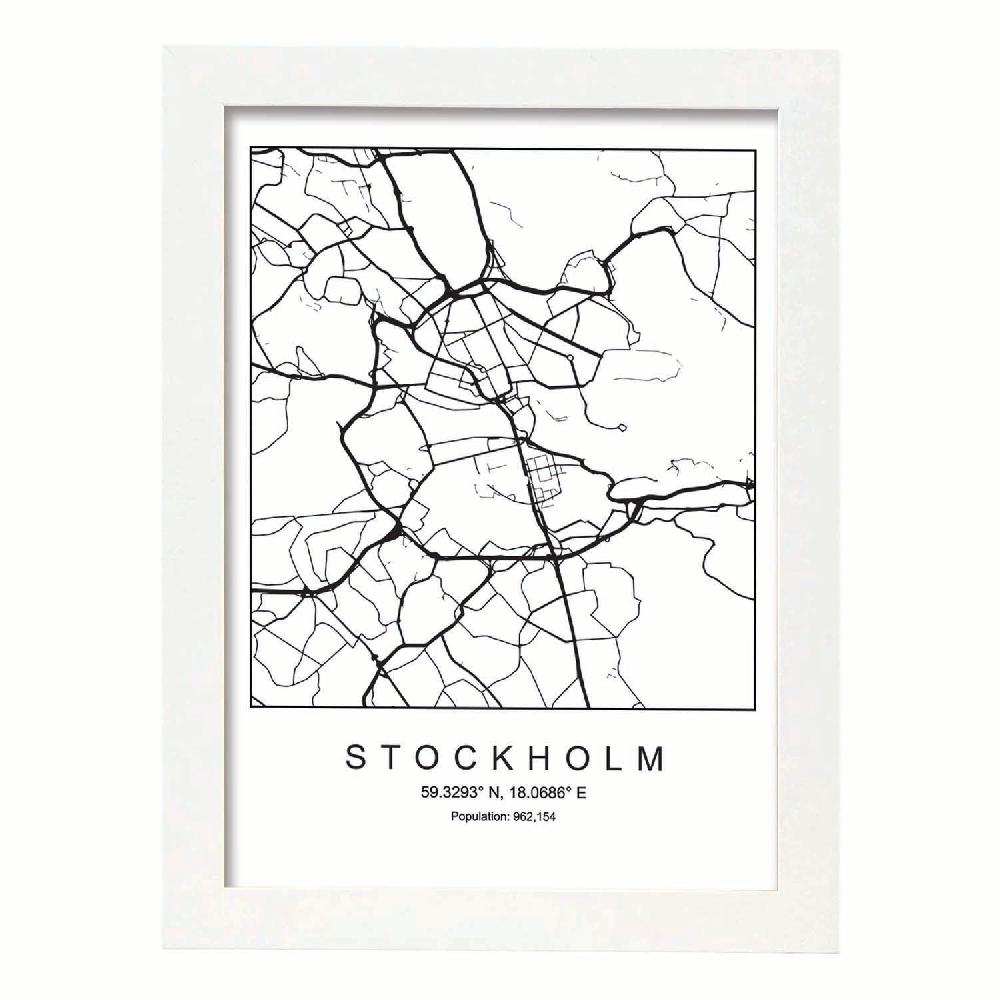 Nacnic Lámina Estilo Nórdico Del Mapa De Stockholm