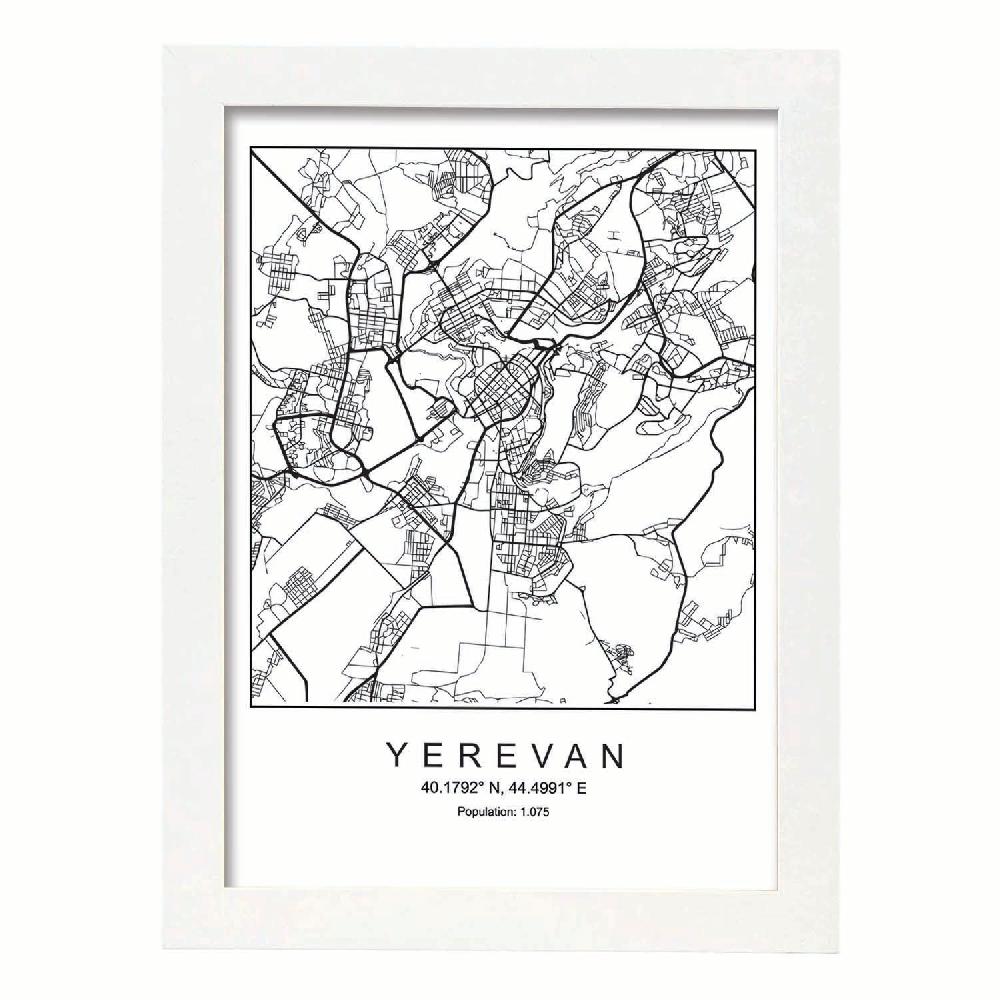 Nacnic Lámina Estilo Nórdico Mapa De Yerevan