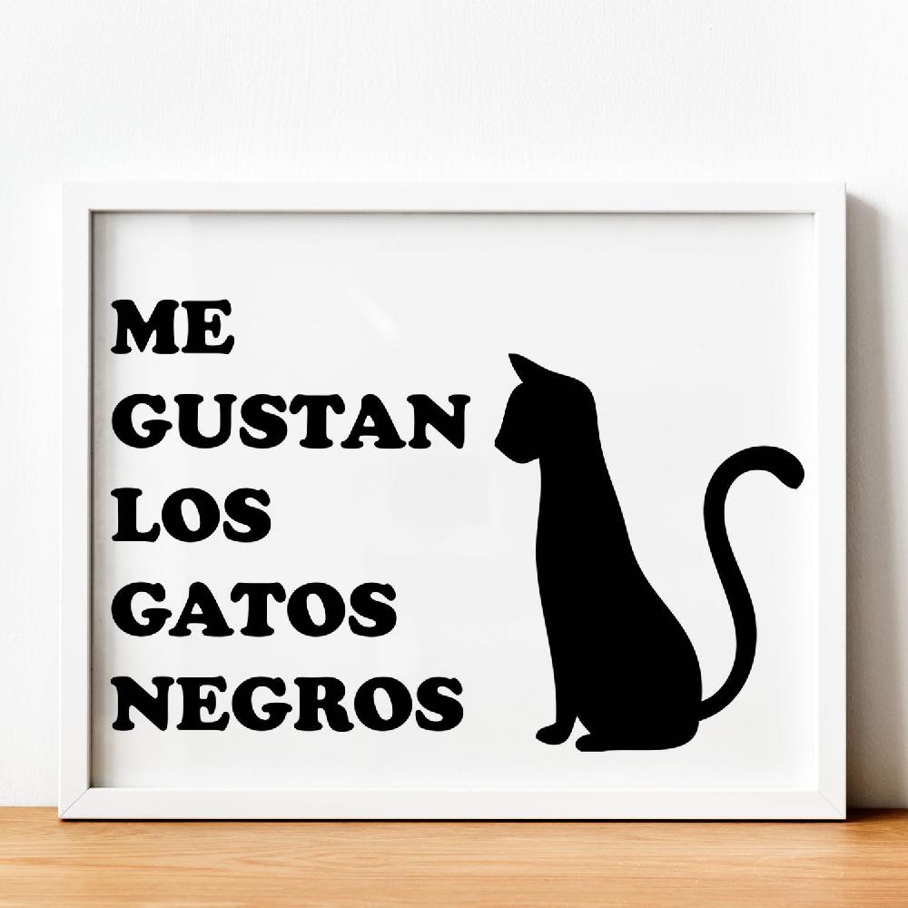 nacnic Lámina Feliz con Gatos Negros
