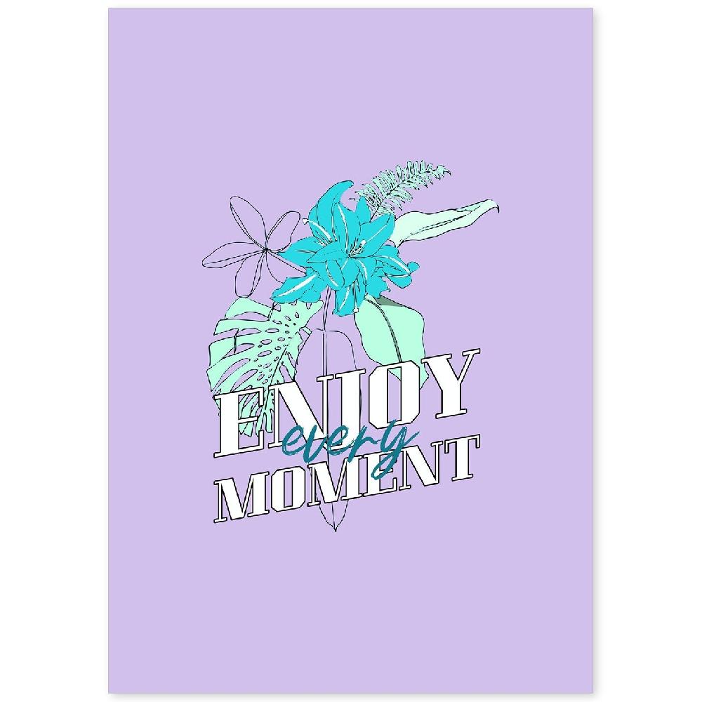 nacnic Lámina Floral Disfruta cada momento