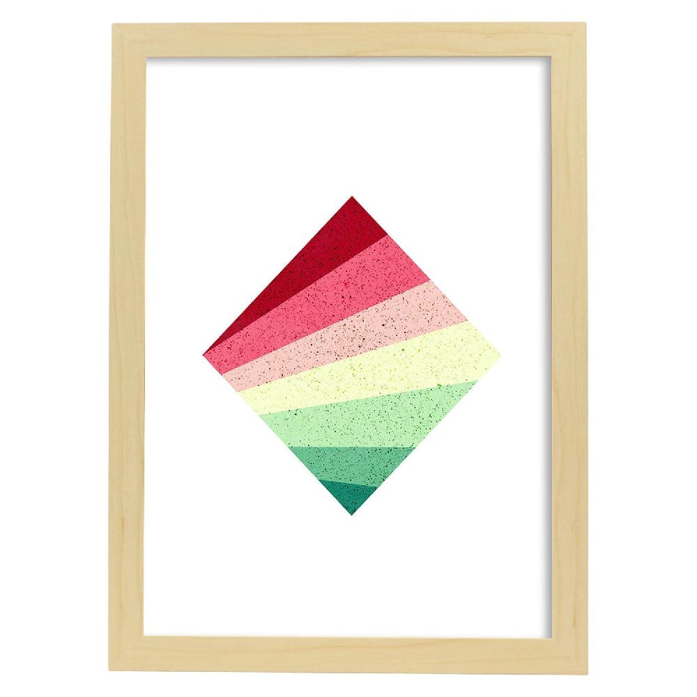 Nacnic Lámina Geometría Colorida Cubo Rojo Verde
