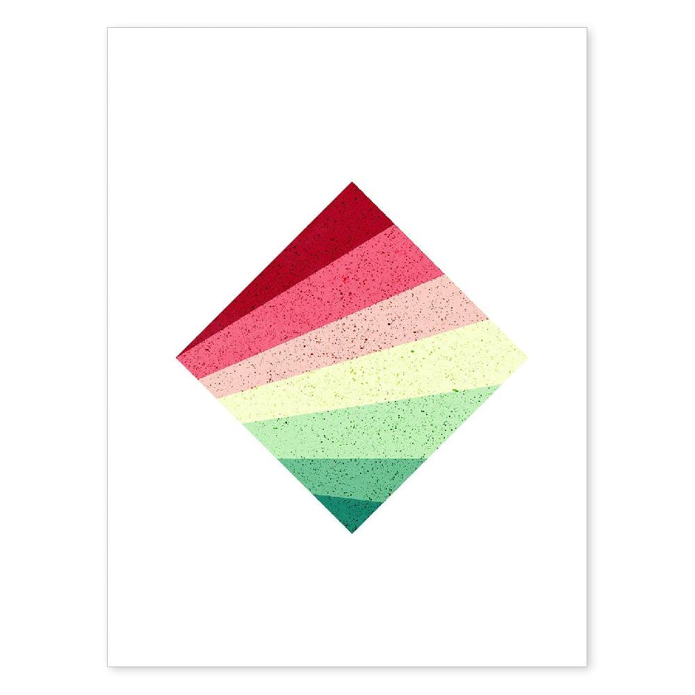 nacnic Lámina Geometría Colorida Cubo Rojo Verde