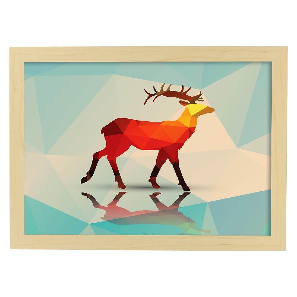 Nacnic Lámina Geométrica De Ciervo A Color