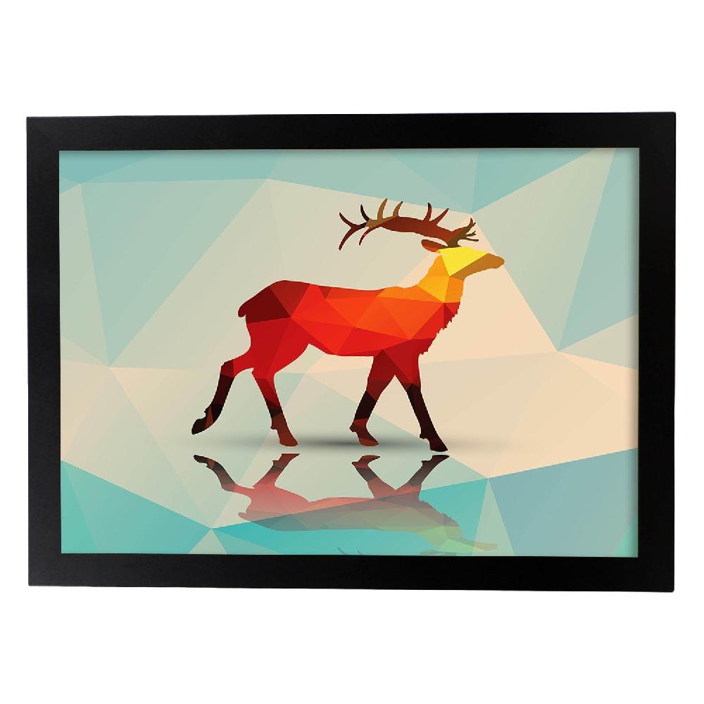 Nacnic Lámina Geométrica De Ciervo A Color