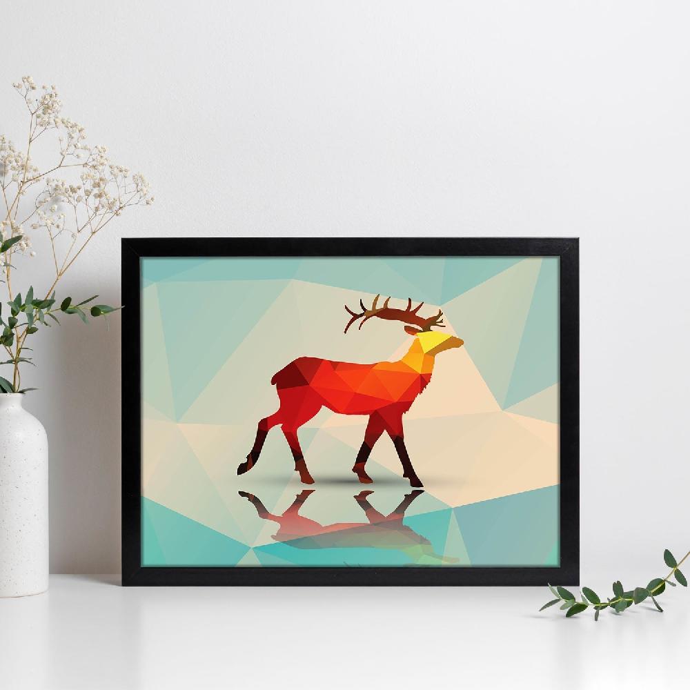 nacnic Lámina Geométrica de Ciervo a Color