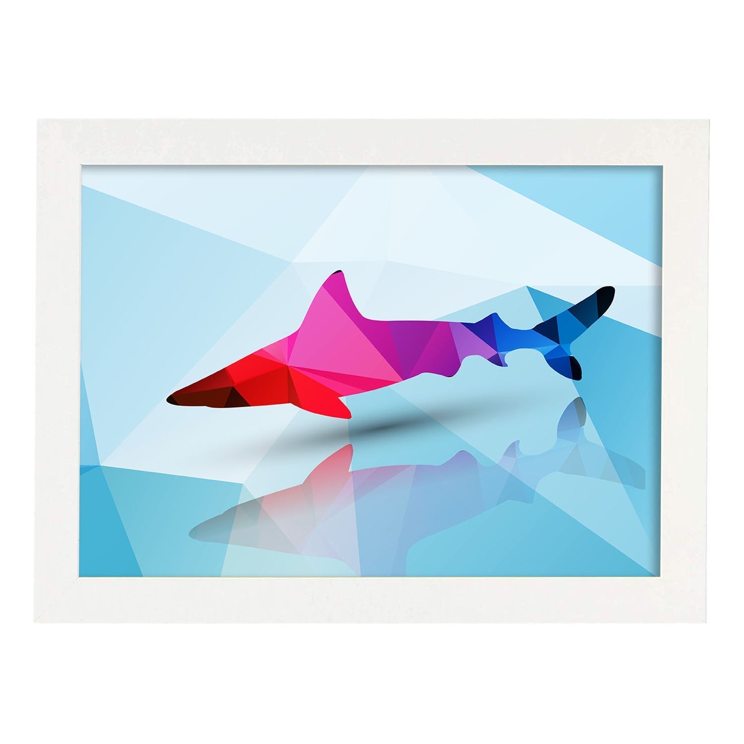 Nacnic Lámina Geométrica De Tiburón A Color