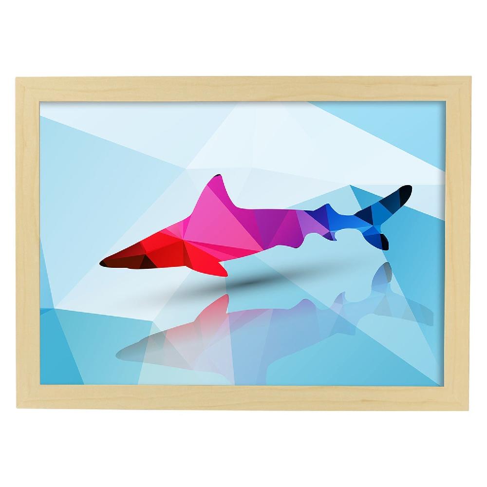 Nacnic Lámina Geométrica De Tiburón A Color