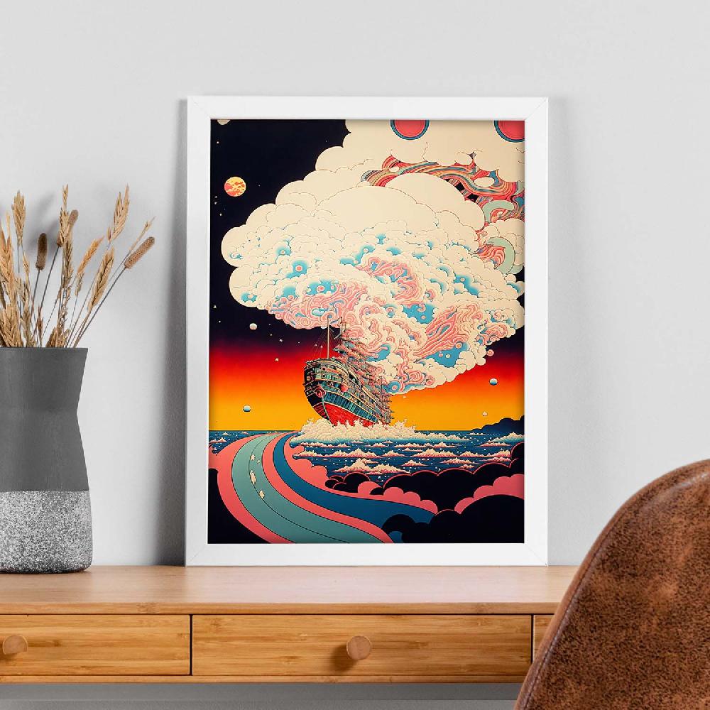 Nacnic Nacnic Lámina Geométrica Psicodélica Ukiyo 6 Para Diseño De Interiores