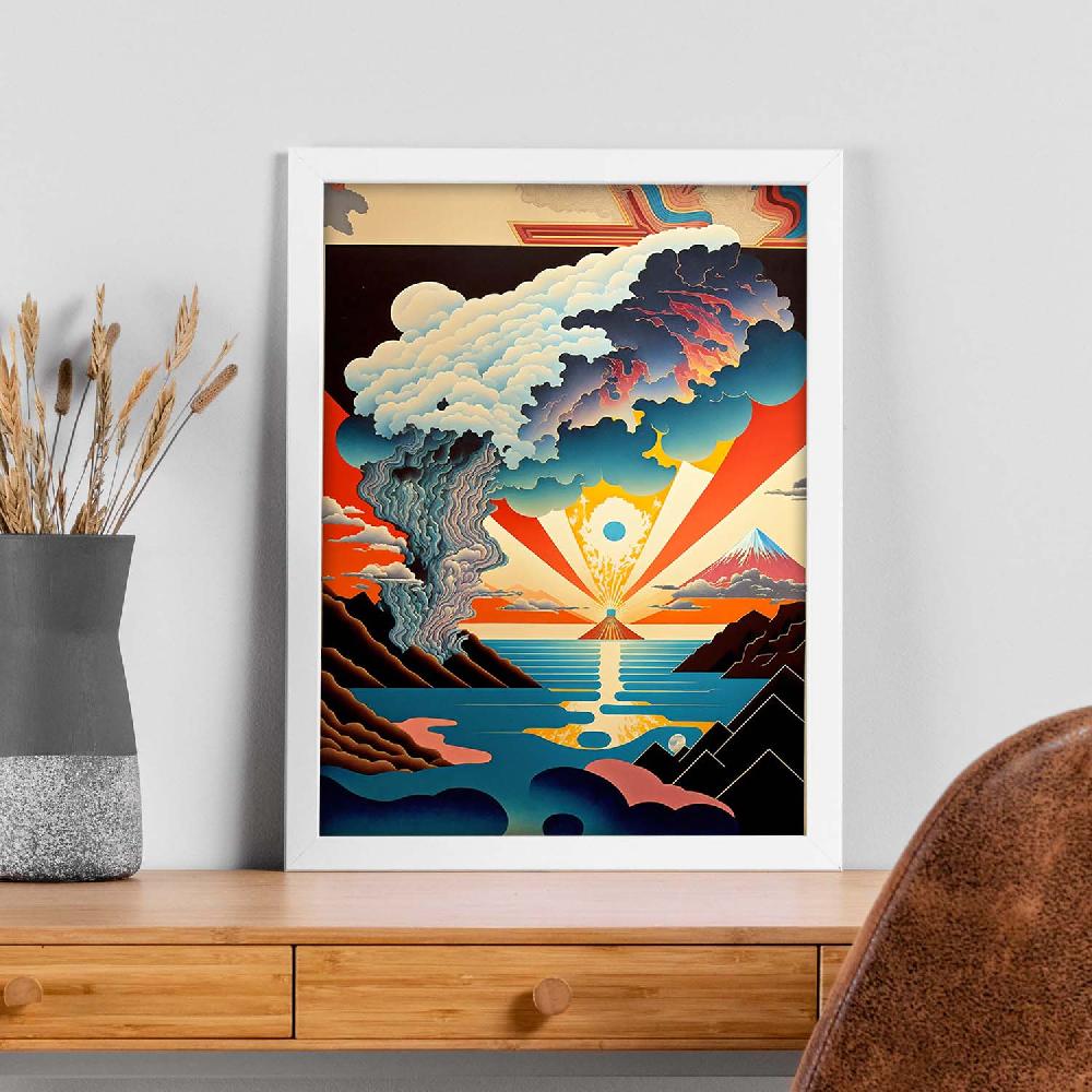 Nacnic Nacnic Lámina Geométrica Psicodélica Ukiyo 7 Para Diseño De Interiores