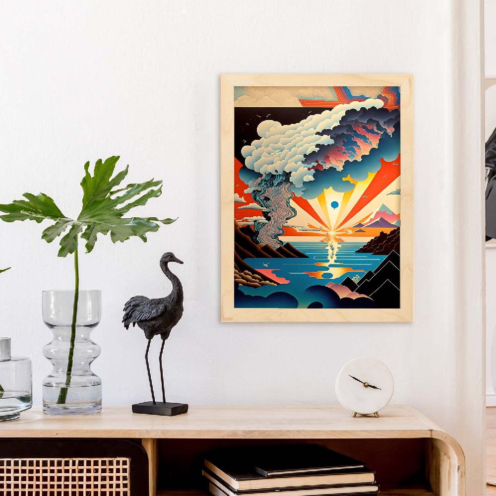 Nacnic Nacnic Lámina Geométrica Psicodélica Ukiyo 9 Para Diseño De Interiores
