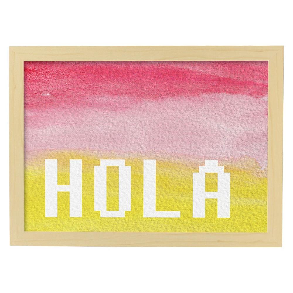 Nacnic Lámina Hola Con Diseño Colorido Y Acuarela