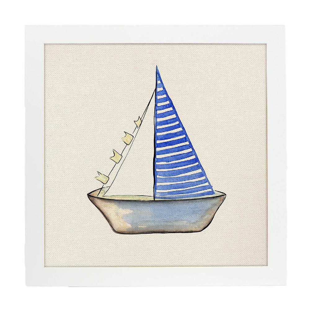 Nacnic Lámina Ilustrada Barquito De Papel Y Mar