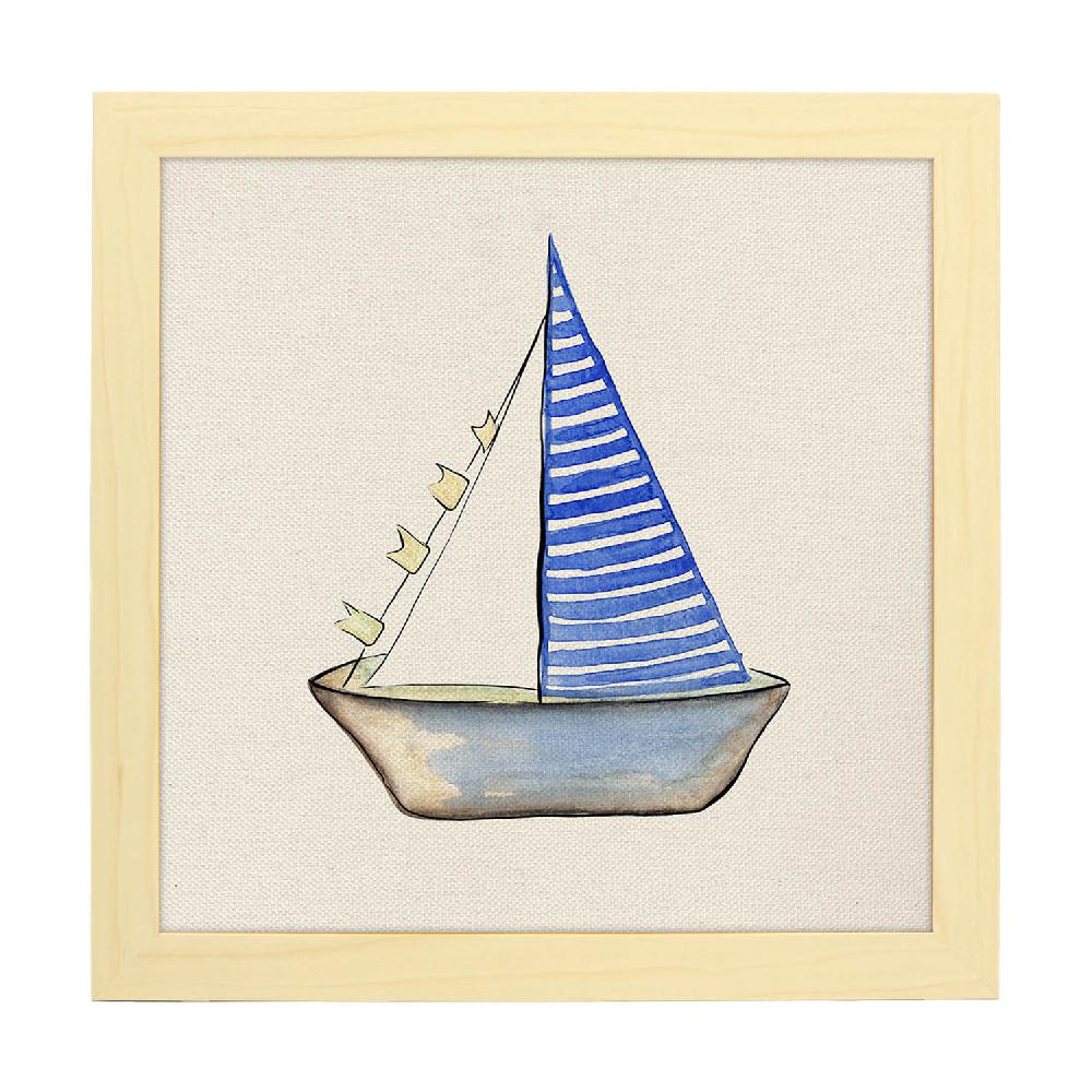Nacnic Lámina Ilustrada Barquito De Papel Y Mar