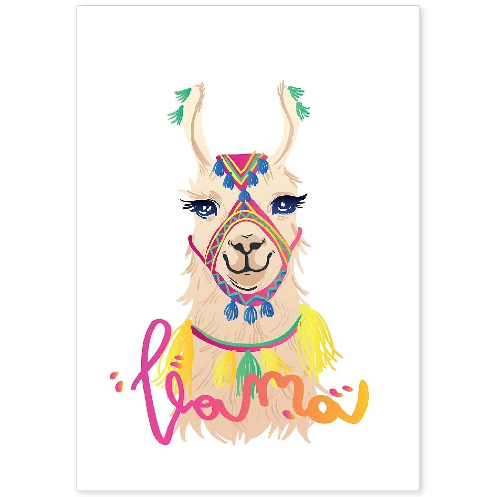nacnic Lámina Ilustrada con Mensajes Felices 'Llama'