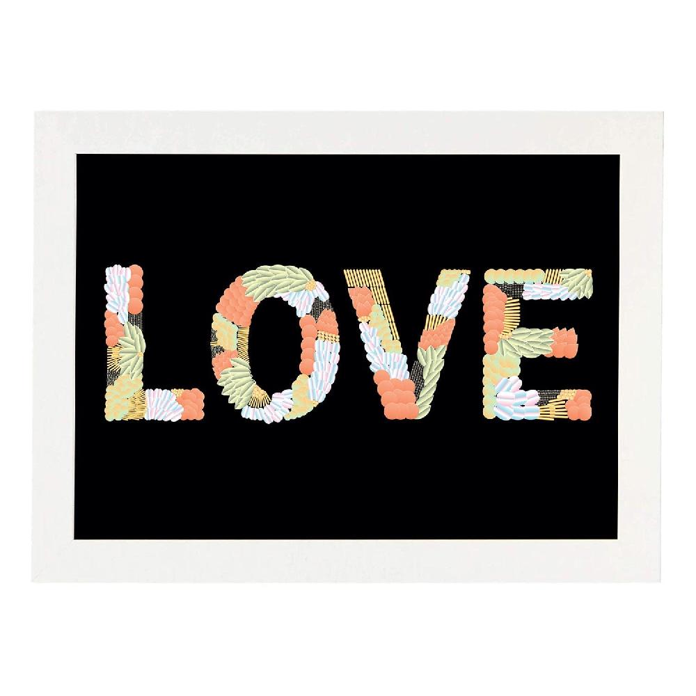 Nacnic Lámina Ilustrada Con Mensajes Felices 'Love'