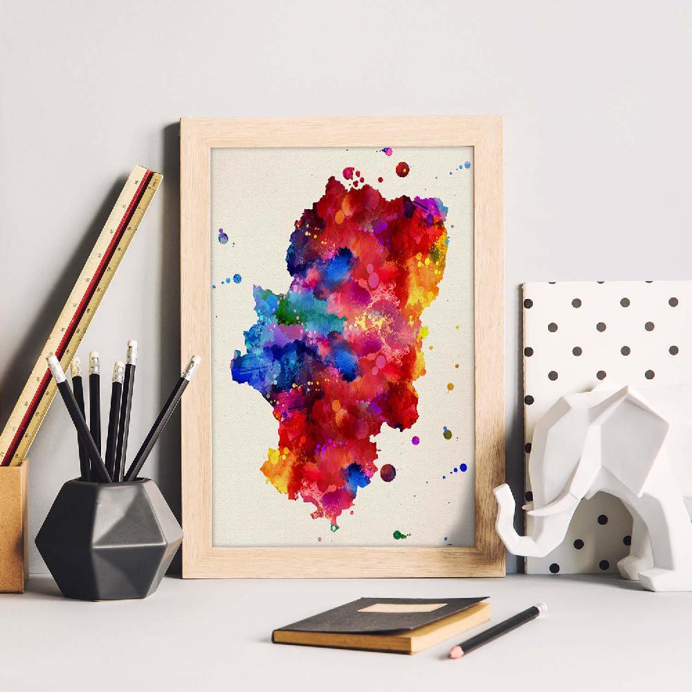 Nacnic Lámina Ilustrada De Aragón Y Mapa De España