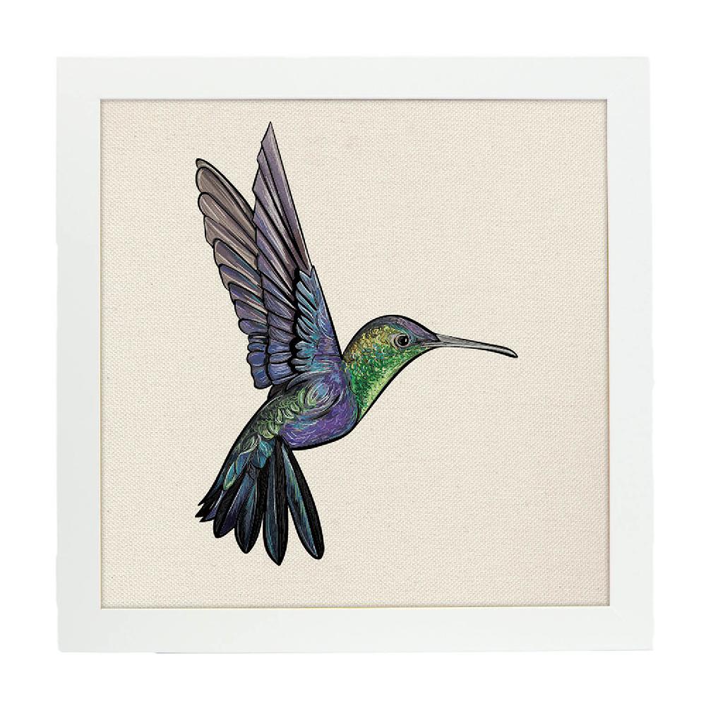 Nacnic Lámina Ilustrada De Colibrí Y Periquitos