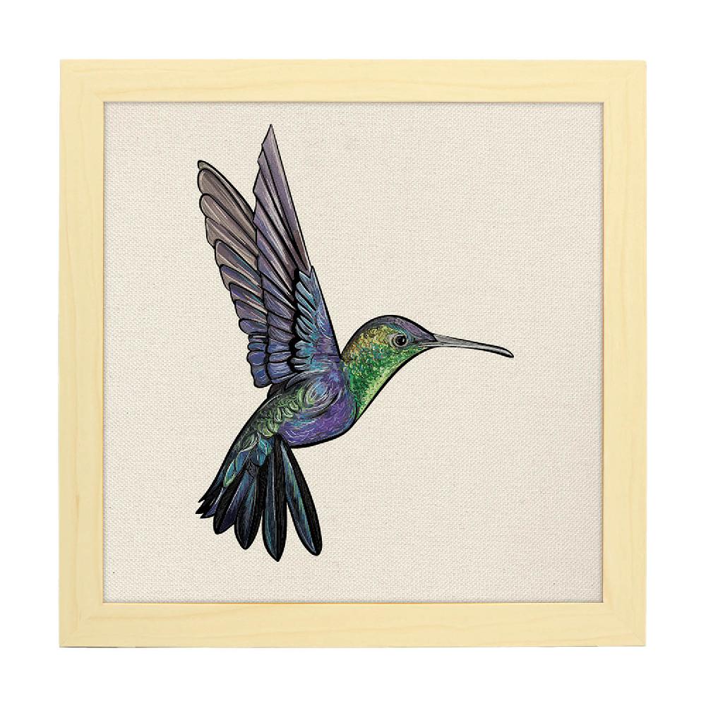 Nacnic Lámina Ilustrada De Colibrí Y Periquitos